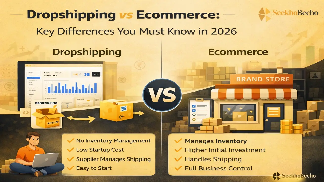 Read more about the article Dropshipping vs Ecommerce: 11 Key Differences (A 2026 Guide)