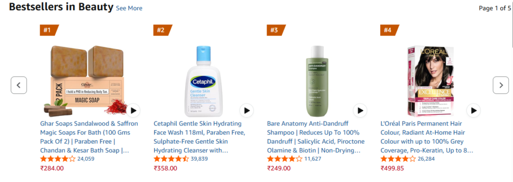Amazon Best selling in Beauty products