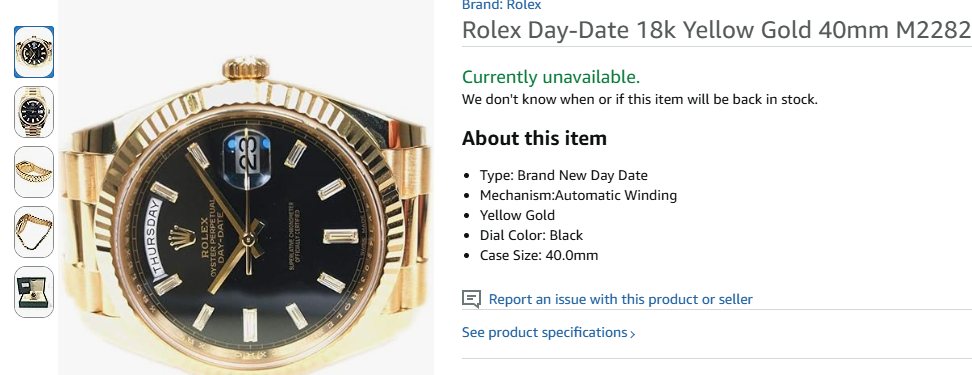 Rolex Day-Date Yellow Gold Watch