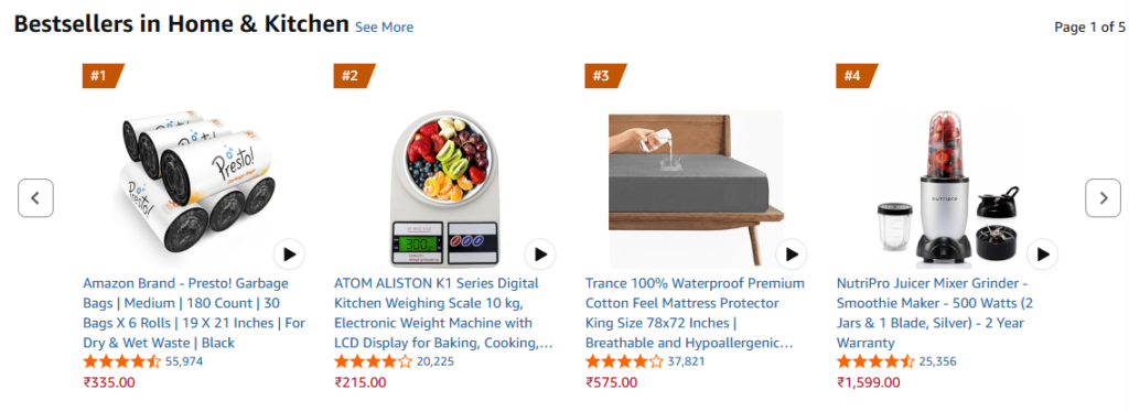 Best selling products on Amazon in Home and Kitchen