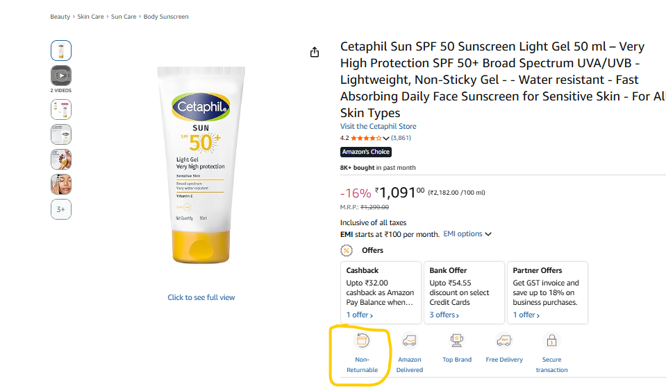 Non- Refundable Health & Personal Care Products on Amazon